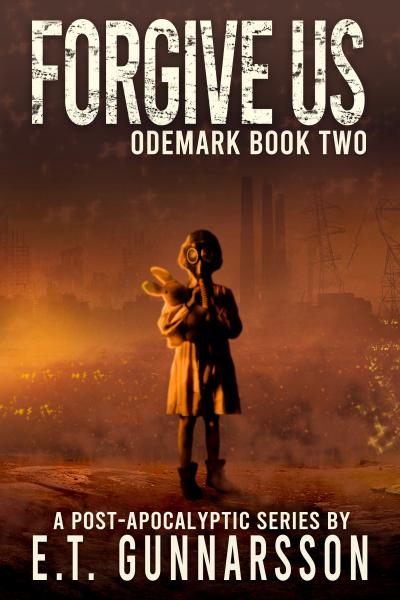 A young girl holding a toy rabbit in a post-apocalyptic future