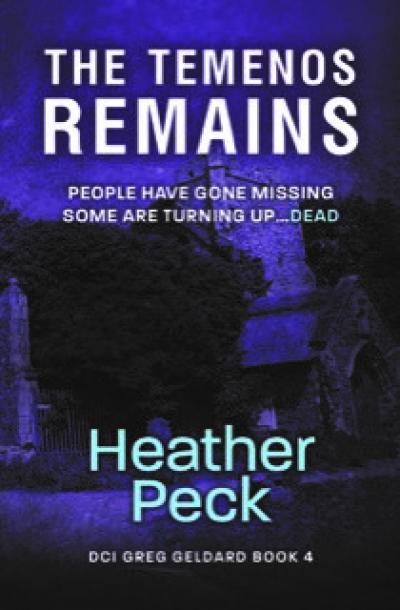 Image of ruined church in shades of purple 